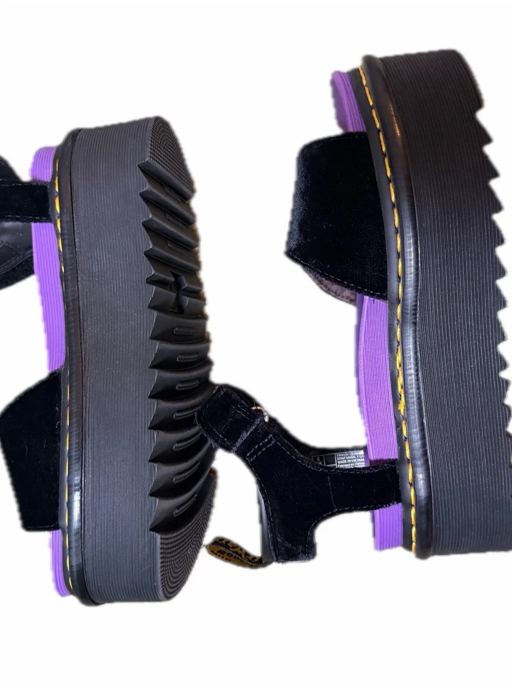 Dr. Martens Black Velvet Platform Sandals X-Girl Limited Collab